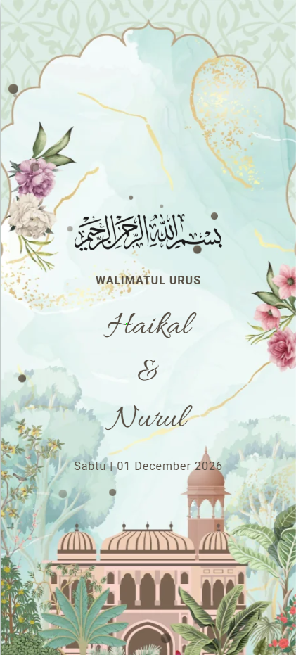 Celeste digital wedding invitation card design