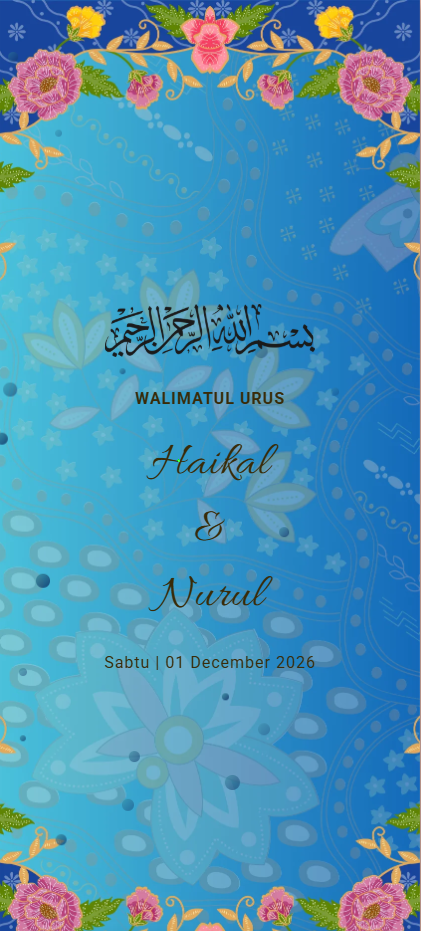 Delphine digital wedding invitation card design
