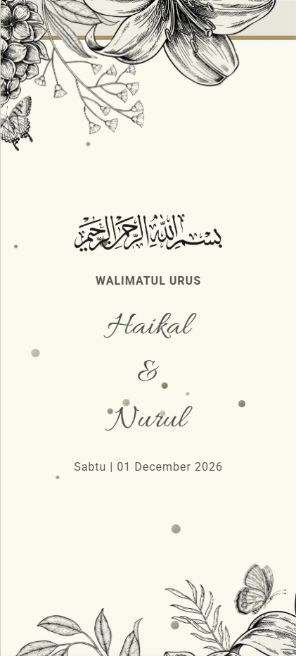 Elara digital wedding invitation card design