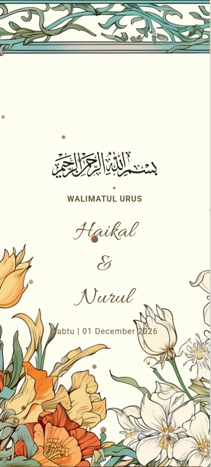Emilia digital wedding invitation card design