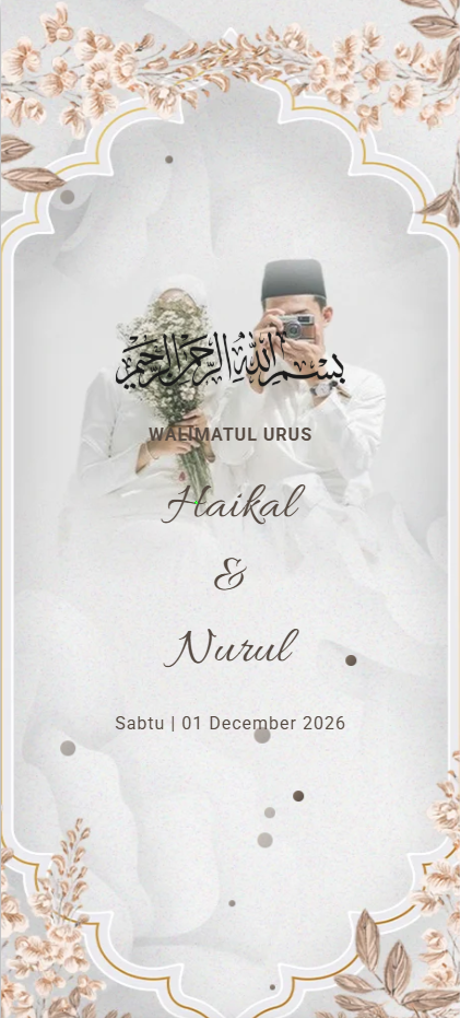 Hana digital wedding invitation card design