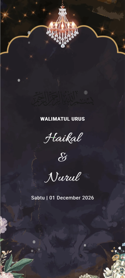 Isabella digital wedding invitation card design