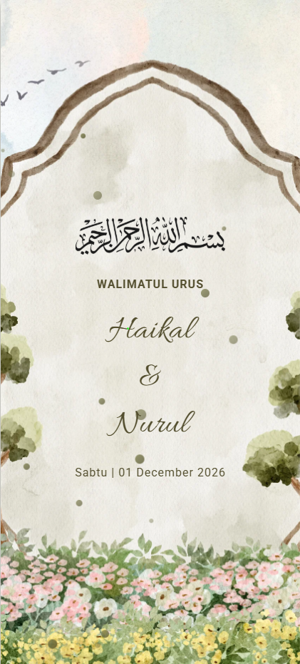 Juliette digital wedding invitation card design