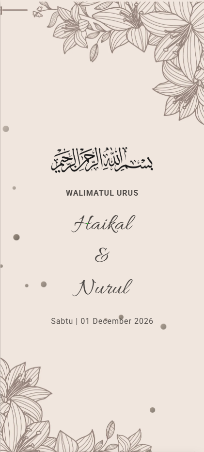 Liana digital wedding invitation card design