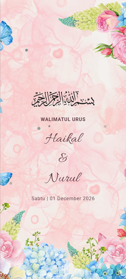 Lorraine digital wedding invitation card design