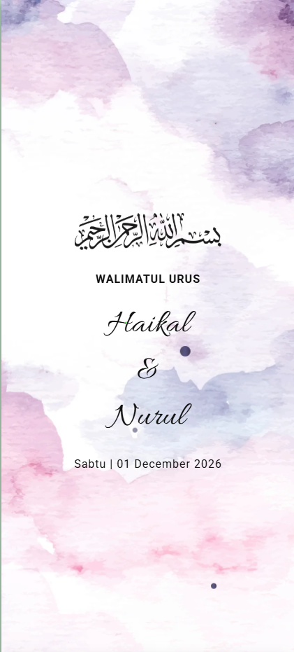 Nadia digital wedding invitation card design