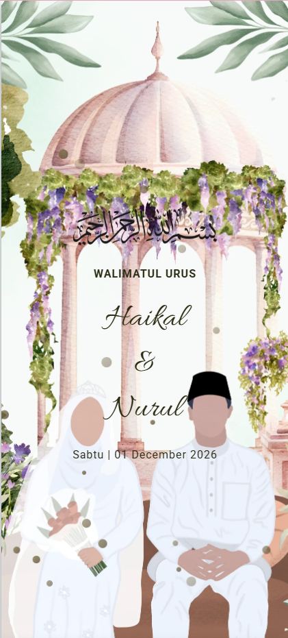 Una digital wedding invitation card design