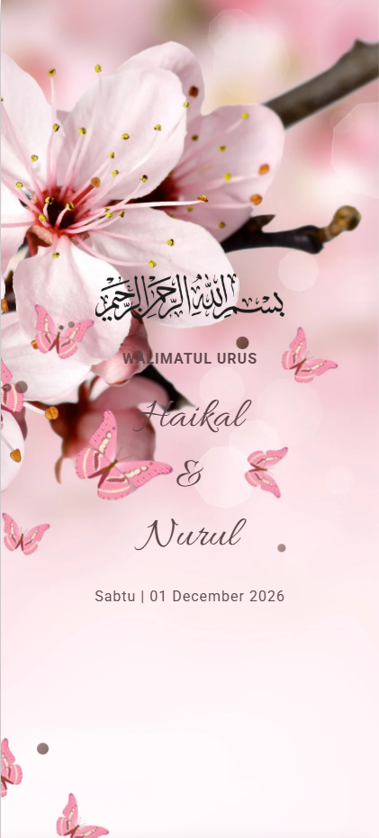 Viola digital wedding invitation card design